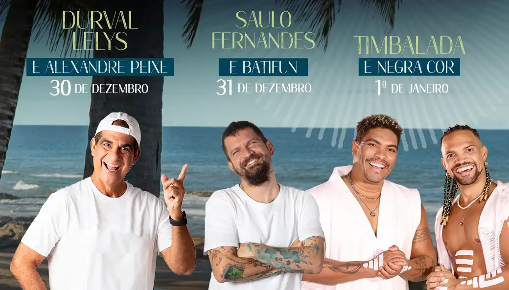 Imagem de Réveillon Costa do Sauípe reunirá nomes como Saulo Fernandes, Durval Lelys e Timbalada
