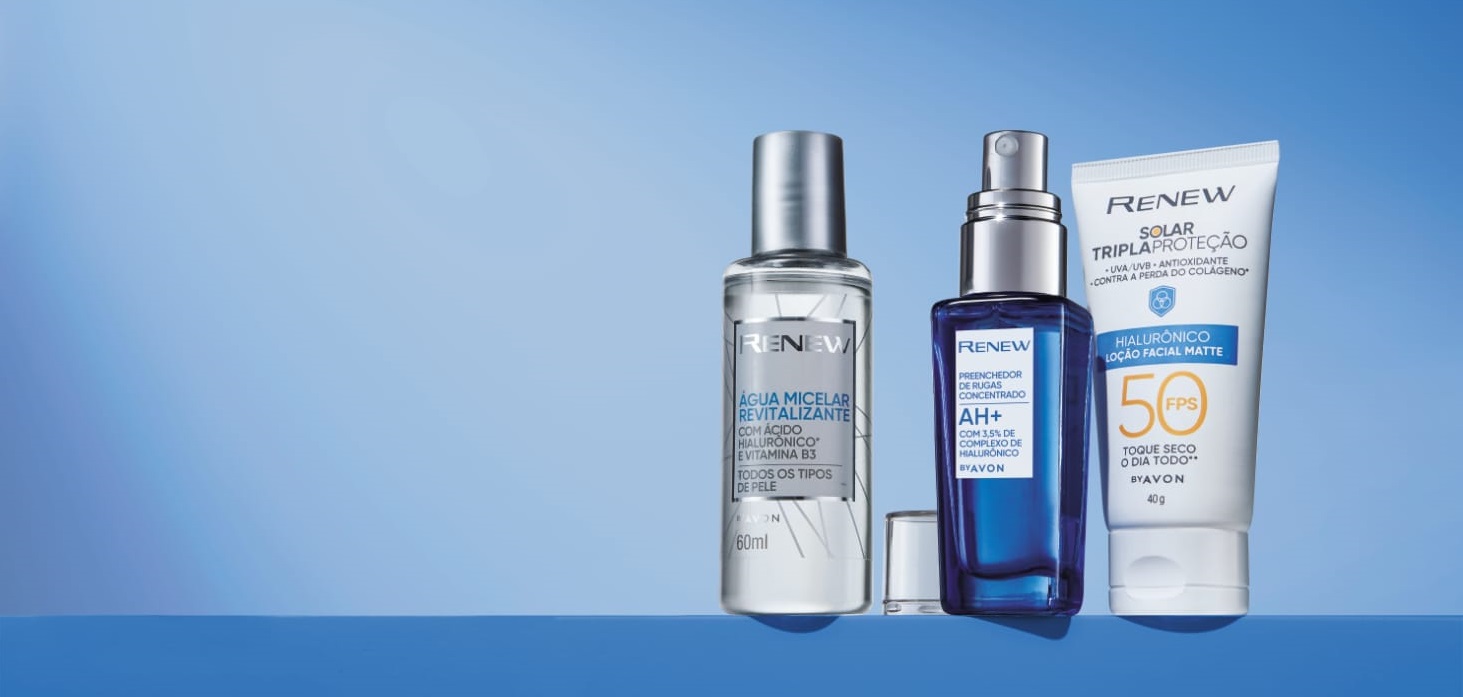Imagem de Conheça os benefícios da nova fórmula de Avon Renew AH+ com 3.5% do complexo de Triplo Ácido hialurônico
