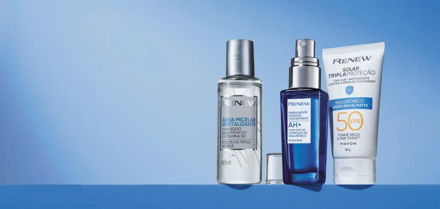 Imagem de Conheça os benefícios da nova fórmula de Avon Renew AH+ com 3.5% do complexo de Triplo Ácido hialurônico