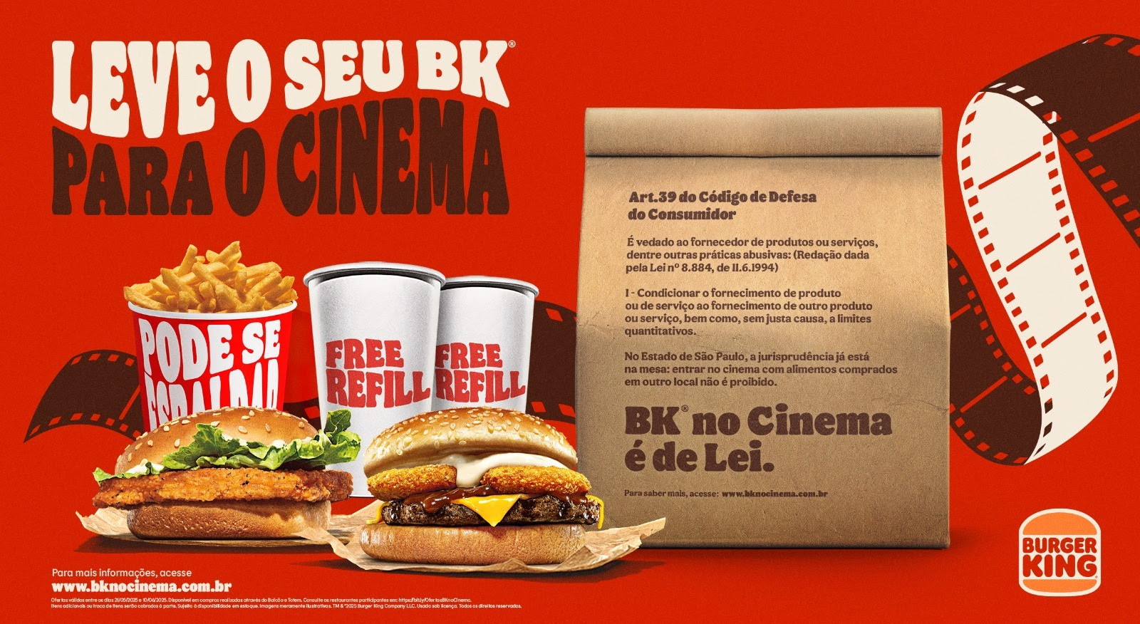 Imagem de Burger King® inicia movimento para reforçar o direito do consumidor nas salas de cinema