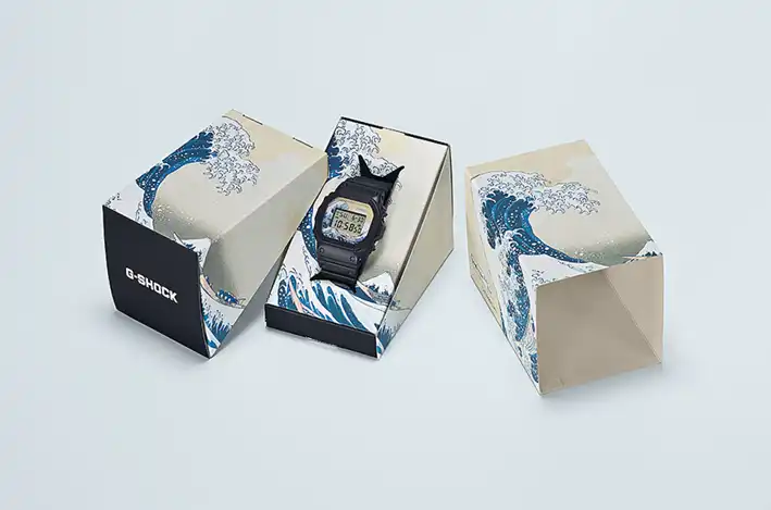 Imagem de Modelo clássico da G-SHOCK ganha releitura com referências às obras de Katsushika Hokusai