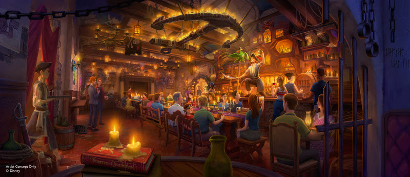 Imagem de Ahoy! The Beak and Barrel, uma taverna com tema pirata, chega no Magic Kingdom