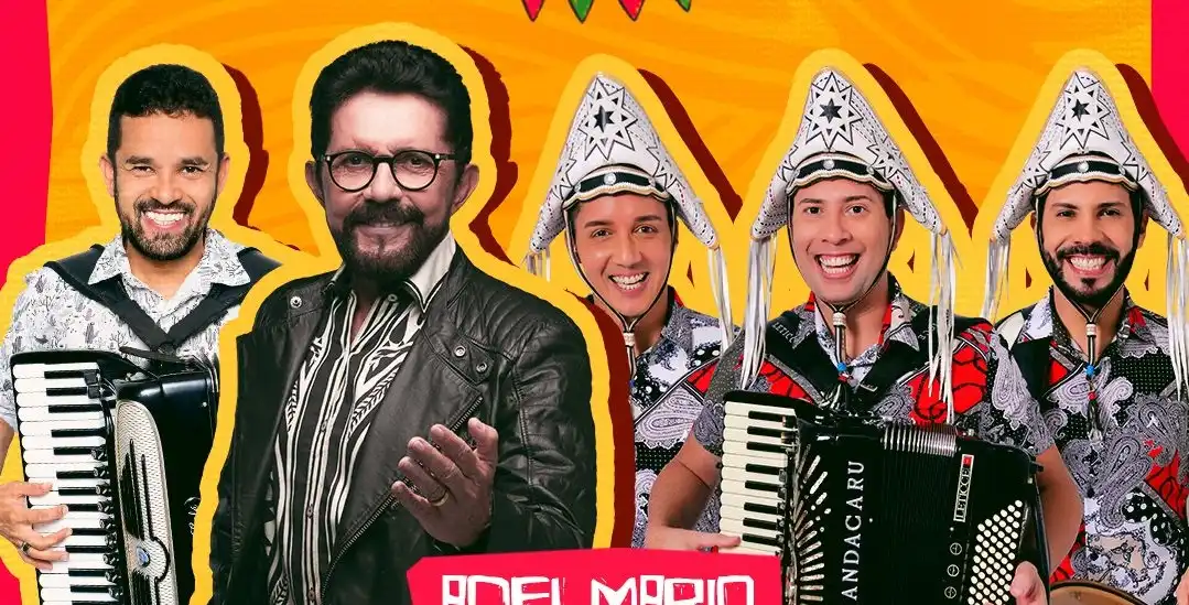 Imagem de Aldemario Coelho, Fulô de Mandacaru e Marquinhos Café formam a grade do palco principal do Forró da AABB