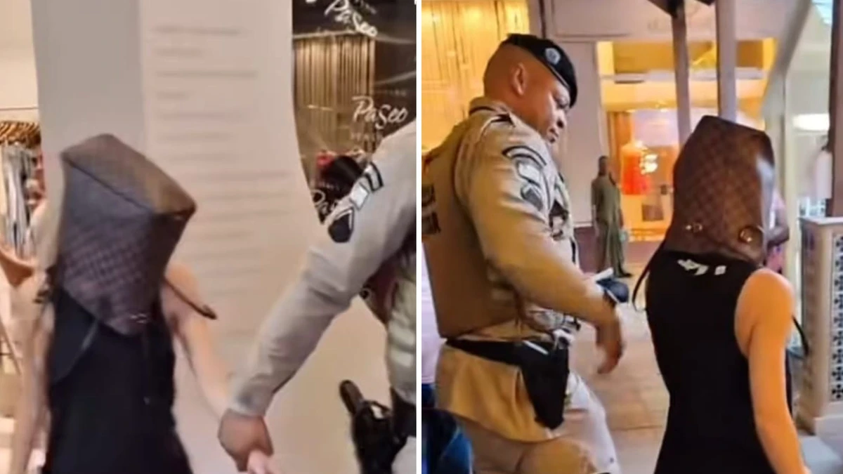 Imagem de Influenciadora é presa em shopping de Salvador e sai com bolsa na cabeça