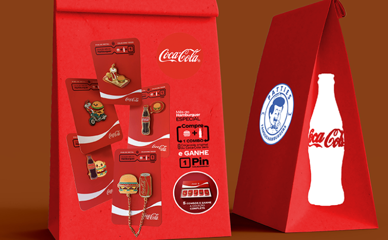 Imagem de Patties e Coca-Cola FEMSA Brasil: Pins gratuitos colecionáveis em ação inédita e limitada