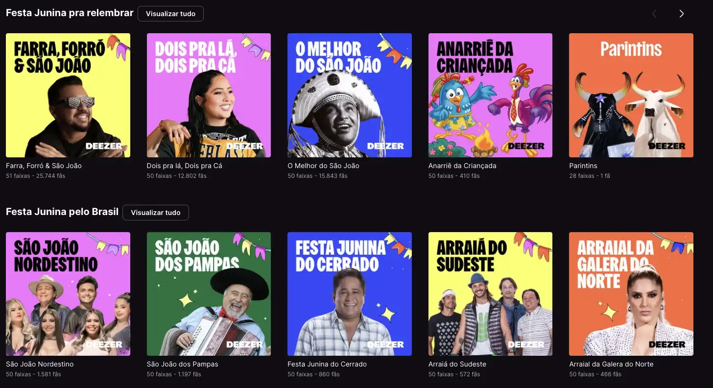 Imagem de O Arraial começou! Deezer conta com canal especial de Festa Junina em comemoração à data